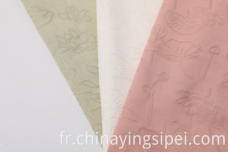 Chine fabricant durable Rayon Custom twhite jacquard tissu robe tissu jacquard